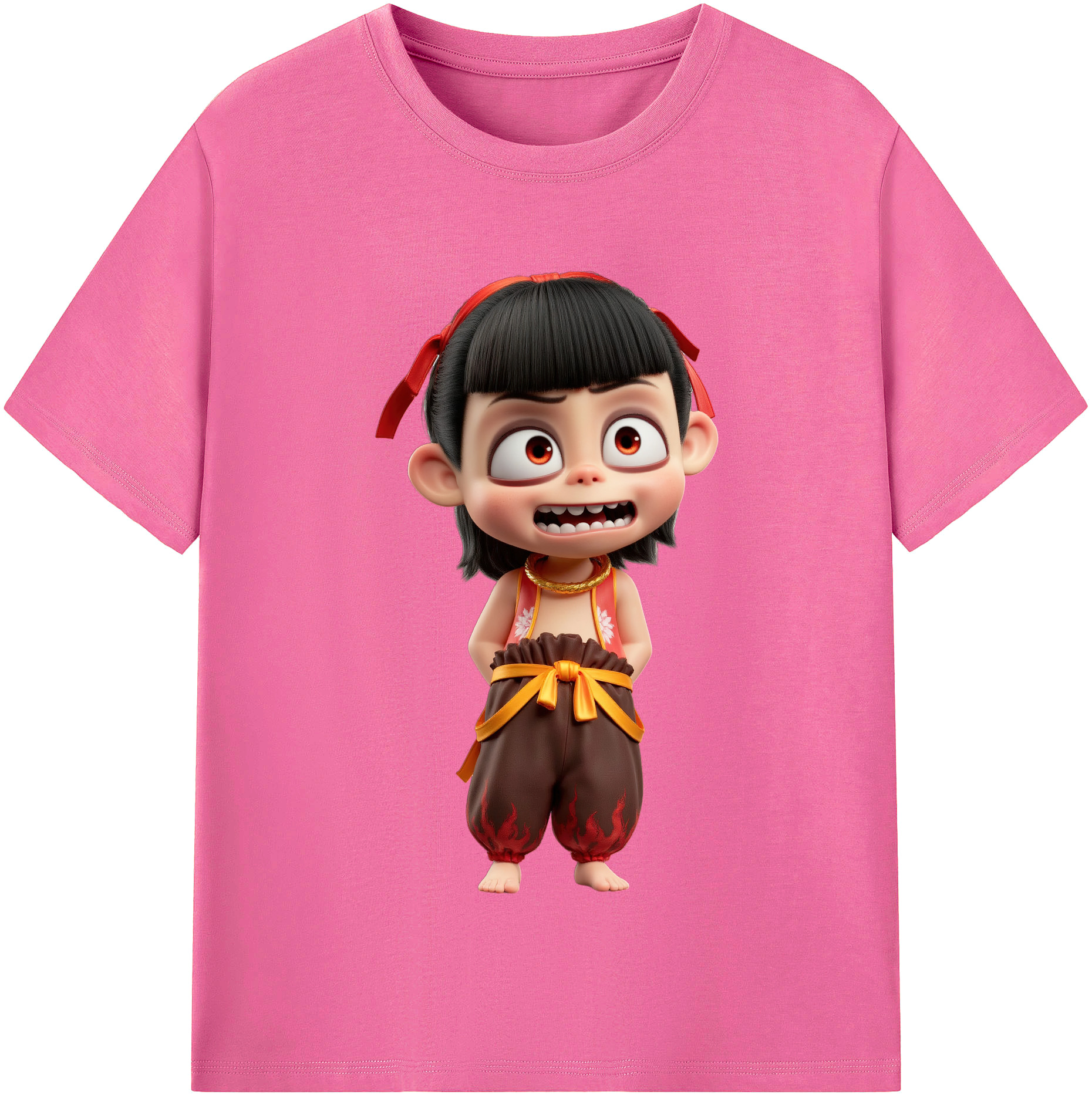 （画像用） Ne Zha 2 ナタ 魔童の大暴れ レディースカジュアルプリントTシャツ（綿100％）